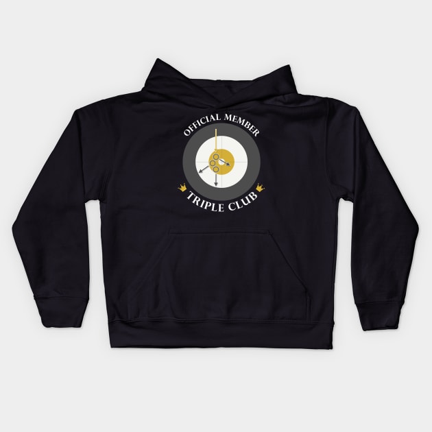 The "Triple Club" - White Text Kids Hoodie by itscurling